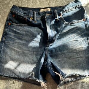 Distressed high rise Denim Shorts